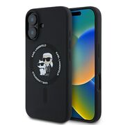 Husa premium pentru  iPhone 16 Plus Karl Lagerfeld compatibila Magsafe - Negru
