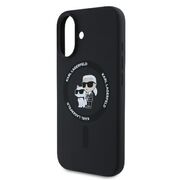 Husa premium pentru  iPhone 16 Plus Karl Lagerfeld compatibila Magsafe - Negru