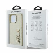 Husa premium pentru  iPhone 16 Pro Max Karl Lagerfeld superior quality - Bej