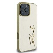 Husa premium pentru  iPhone 16 Pro Max Karl Lagerfeld superior quality - Bej