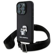 Husa premium pentru  iPhone 16 Pro Max Karl Lagerfeld superior quality - Negru Denim