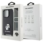 Husa premium pentru  iPhone 16 Pro Max Karl Lagerfeld superior quality - Negru Denim