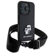 Husa premium pentru  iPhone 16 Pro Max Karl Lagerfeld superior quality - Negru Denim