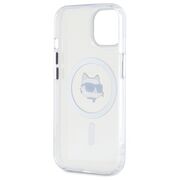 Husa premium pentru  iPhone 15 Plus Karl Lagerfeld compatibila Magsafe - Alb