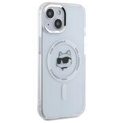 Husa premium pentru  iPhone 15 Plus Karl Lagerfeld compatibila Magsafe - Alb