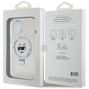 Husa premium pentru  iPhone 15 Plus Karl Lagerfeld compatibila Magsafe - Gri deschis