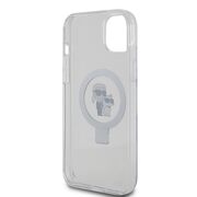 Husa premium pentru  iPhone 15 Plus Karl Lagerfeld compatibila Magsafe - Gri