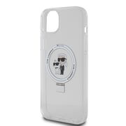 Husa premium pentru  iPhone 15 Plus Karl Lagerfeld compatibila Magsafe - Gri