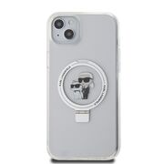 Husa premium pentru  iPhone 15 Plus Karl Lagerfeld compatibila Magsafe - Gri
