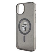 Husa premium pentru  iPhone 15 Plus Karl Lagerfeld compatibila Magsafe - Negru havana