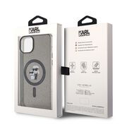 Husa premium pentru  iPhone 15 Plus Karl Lagerfeld compatibila Magsafe - Negru havana