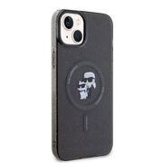 Husa premium pentru  iPhone 15 Plus Karl Lagerfeld compatibila Magsafe - Negru havana
