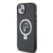 Husa premium pentru  iPhone 15 Plus Karl Lagerfeld compatibila Magsafe - Negru intens
