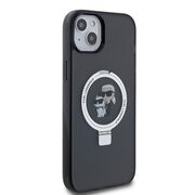 Husa premium pentru  iPhone 15 Plus Karl Lagerfeld compatibila Magsafe - Negru intens