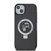 Husa premium pentru  iPhone 15 Plus Karl Lagerfeld compatibila Magsafe - Negru intens