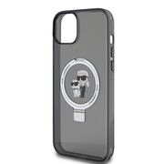 Husa premium pentru  iPhone 15 Plus Karl Lagerfeld compatibila Magsafe - Negru intens