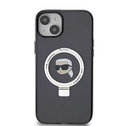Husa premium pentru  iPhone 15 Plus Karl Lagerfeld compatibila Magsafe - Negru royal