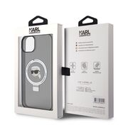 Husa premium pentru  iPhone 15 Plus Karl Lagerfeld compatibila Magsafe - Negru royal