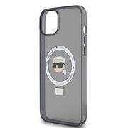 Husa premium pentru  iPhone 15 Plus Karl Lagerfeld compatibila Magsafe - Negru royal