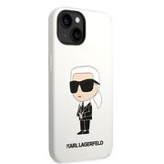 Husa premium pentru  iPhone 15 Plus Karl Lagerfeld superior quality - Alb