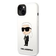Husa premium pentru  iPhone 15 Plus Karl Lagerfeld superior quality - Alb