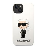 Husa premium pentru  iPhone 15 Plus Karl Lagerfeld superior quality - Alb