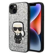Husa premium pentru  iPhone 15 Plus Karl Lagerfeld superior quality - Argintiu