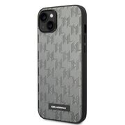 Husa premium pentru  iPhone 15 Plus Karl Lagerfeld superior quality - Gri deschis