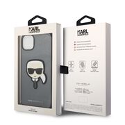 Husa premium pentru  iPhone 15 Plus Karl Lagerfeld superior quality - Gri