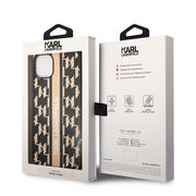 Husa premium pentru  iPhone 15 Plus Karl Lagerfeld superior quality - Maro auriu