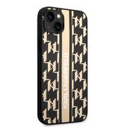 Husa premium pentru  iPhone 15 Plus Karl Lagerfeld superior quality - Maro auriu