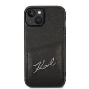 Husa premium pentru  iPhone 15 Plus Karl Lagerfeld superior quality - Negru Tipar