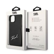 Husa premium pentru  iPhone 15 Plus Karl Lagerfeld superior quality - Negru Tipar