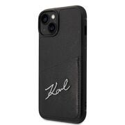 Husa premium pentru  iPhone 15 Plus Karl Lagerfeld superior quality - Negru Tipar