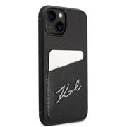 Husa premium pentru  iPhone 15 Plus Karl Lagerfeld superior quality - Negru Tipar