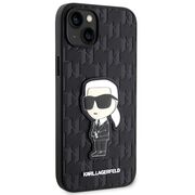 Husa premium pentru  iPhone 15 Plus Karl Lagerfeld superior quality - Negru havana