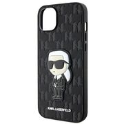 Husa premium pentru  iPhone 15 Plus Karl Lagerfeld superior quality - Negru havana