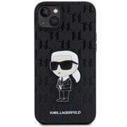 Husa premium pentru  iPhone 15 Plus Karl Lagerfeld superior quality - Negru havana