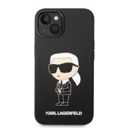 Husa premium pentru  iPhone 15 Plus Karl Lagerfeld superior quality - Negru intens