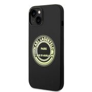 Husa premium pentru  iPhone 15 Plus Karl Lagerfeld superior quality - Negru print