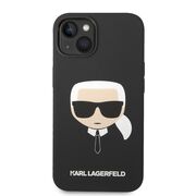Husa premium pentru  iPhone 15 Plus Karl Lagerfeld superior quality - Negru print