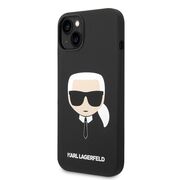 Husa premium pentru  iPhone 15 Plus Karl Lagerfeld superior quality - Negru print