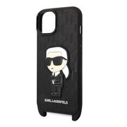 Husa premium pentru  iPhone 15 Plus Karl Lagerfeld superior quality - Negru print