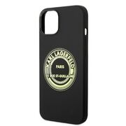 Husa premium pentru  iPhone 15 Plus Karl Lagerfeld superior quality - Negru print