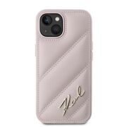Husa premium pentru  iPhone 15 Plus Karl Lagerfeld superior quality - Roz crem