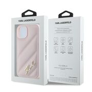 Husa premium pentru  iPhone 15 Plus Karl Lagerfeld superior quality - Roz crem