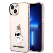 Husa premium pentru  iPhone 15 Plus Karl Lagerfeld superior quality - Roz mat