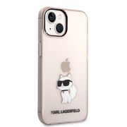Husa premium pentru  iPhone 15 Plus Karl Lagerfeld superior quality - Roz mat