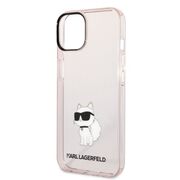 Husa premium pentru  iPhone 15 Plus Karl Lagerfeld superior quality - Roz mat