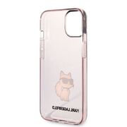 Husa premium pentru  iPhone 15 Plus Karl Lagerfeld superior quality - Roz mat